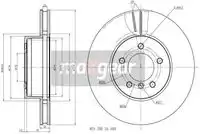 Тормозной диск MAXGEAR 19-1069 вентилируемый , передняя ось