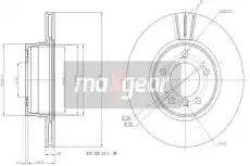 Тормозной диск MAXGEAR 19-1053 вентилируемый , передняя ось