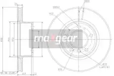 Тормозной диск MAXGEAR 19-1321 вентилируемый , передняя ось