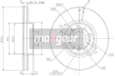 Тормозной диск MAXGEAR 19-1829 вентилируемый , передняя ось