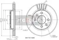 Тормозной диск MAXGEAR 19-0747 вентилируемый , передняя ось