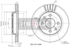 Тормозной диск MAXGEAR 19-0747 вентилируемый , передняя ось