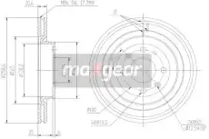 Тормозной диск MAXGEAR 19-0796 вентилируемый , передняя ось