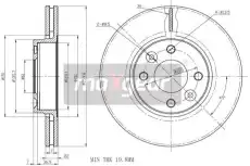 Тормозной диск MAXGEAR 19-0954 вентилируемый , передняя ось