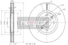 Тормозной диск MAXGEAR 19-0842 вентилируемый , передняя ось