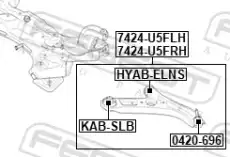Рычаг подвески FEBEST 7424-U5FLH