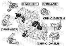 Подушка крепления двигателя FEBEST CHM-C100RH