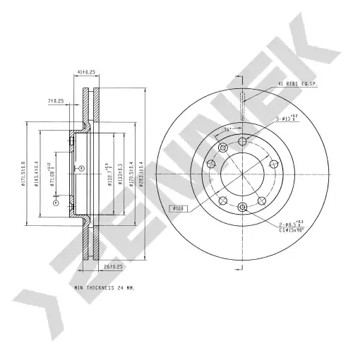 Тормозной диск ZENNEK DBD0101