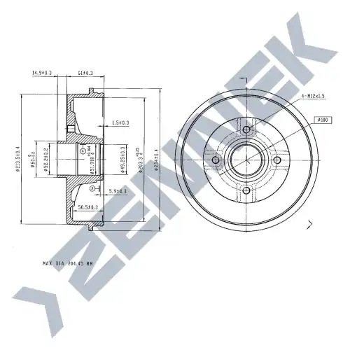 Тормозной барабан ZENNEK DDR0010