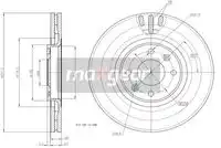 Тормозной диск MAXGEAR 19-1875 вентилируемый , передняя ось