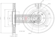 Тормозной диск MAXGEAR 19-1875 вентилируемый , передняя ось