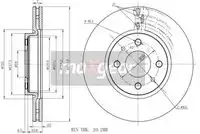 Тормозной диск MAXGEAR 19-0998 вентилируемый передняя ось