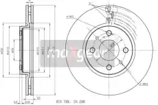 Тормозной диск MAXGEAR 19-0998 вентилируемый передняя ось