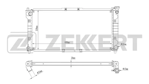 Радиатор системы охлаждения двигателя ZEKKERT MK1482