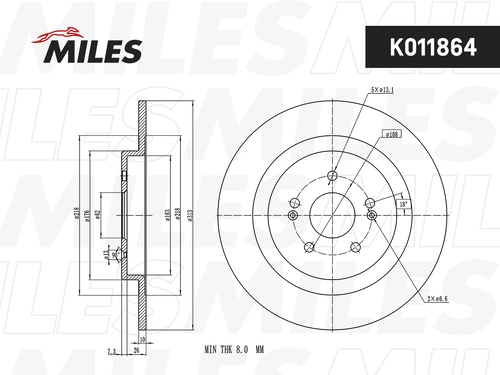 Тормозной диск MILES K011864