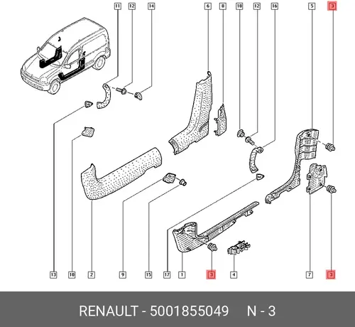ФИКСАТОР (ПЛАС) 5001855049 RENAULT