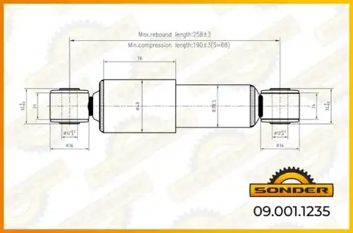 Амортизатор кабины SONDER 090011235