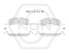 Тормозные колодки дисковые NGN 3501290