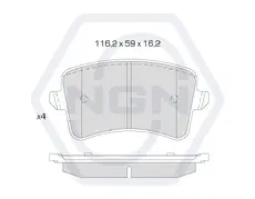 Тормозные колодки дисковые NGN 3501373