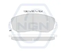Тормозные колодки дисковые NGN 3501608