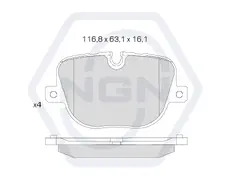 Тормозные колодки дисковые NGN 3502052