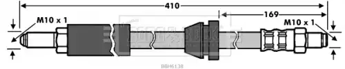 шланг тормозной перед. Ford BBH6138 BORG&BECK