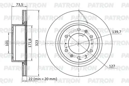 Тормозной диск PATRON PBD1534