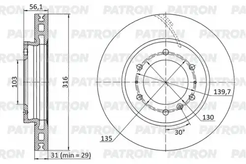 Тормозной диск PATRON PBD1531
