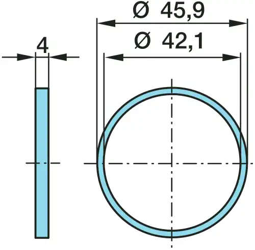 кольцо уплотнительное! (п) 42.5x46.5x3.6\BPW 03.310.81.02.0