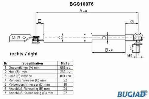 глушитель средняя часть MB BGS10876 BUGIAD