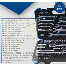 Набор инструментов 82пр. 1/4', 1/2' (6-гр.) (4-32мм) 60766 SCHEPPACH