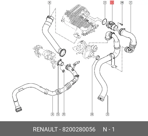 РАСХОДОМЕР ВОЗДУХА (RENAULT) 8200280056