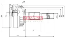 КОМПЛЕКТ ШРУСА ВНЕШНИЙ 6956 KAMOKA