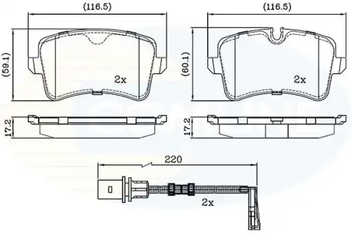 Тормозные колодки дисковые COMLINE CBP22121
