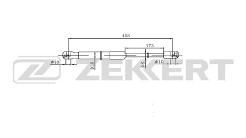 Амортизатор (упор) багажника ZEKKERT GF2587
