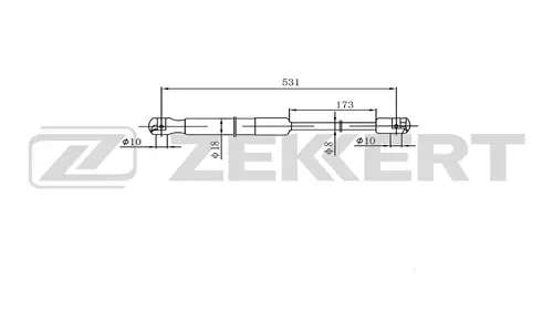 Амортизатор (упор) багажника ZEKKERT GF2601