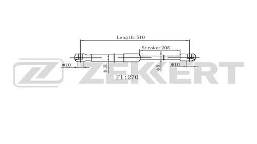 Амортизатор (упор) багажника ZEKKERT GF2588