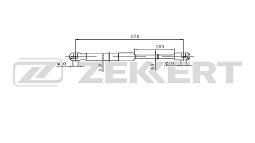Амортизатор (упор) багажника ZEKKERT GF2583