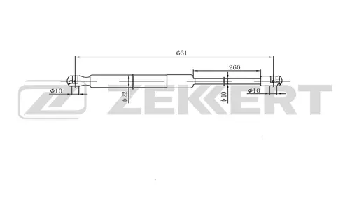 Амортизатор (упор) багажника ZEKKERT GF2590