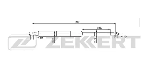 Амортизатор (упор) багажника ZEKKERT GF2619
