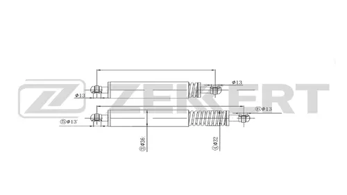 Амортизатор (упор) багажника ZEKKERT GF2577