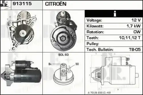 Стартер EDR 913115