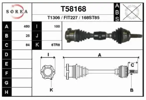 Приводной вал T58168 EAI