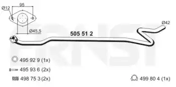 Гофра глушителя ERNST 505 50 5 L= d=