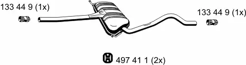 глушитель средняя часть VW 123 23 5 ERNST