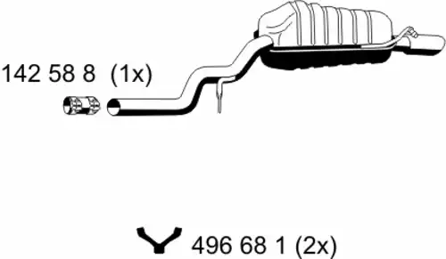 глушитель задняя часть Audi 244 13 8 ERNST