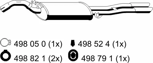 глушитель задняя часть VW 122 27 6 ERNST