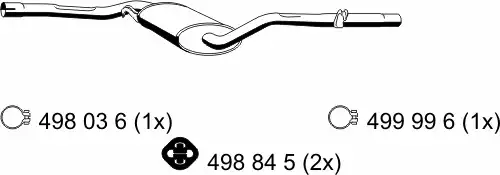 глушитель средняя часть VW 123 06 8 ERNST