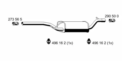 глушитель средняя часть Ford 341 12 7 ERNST