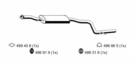 глушитель средняя часть Ford 343 27 5 ERNST